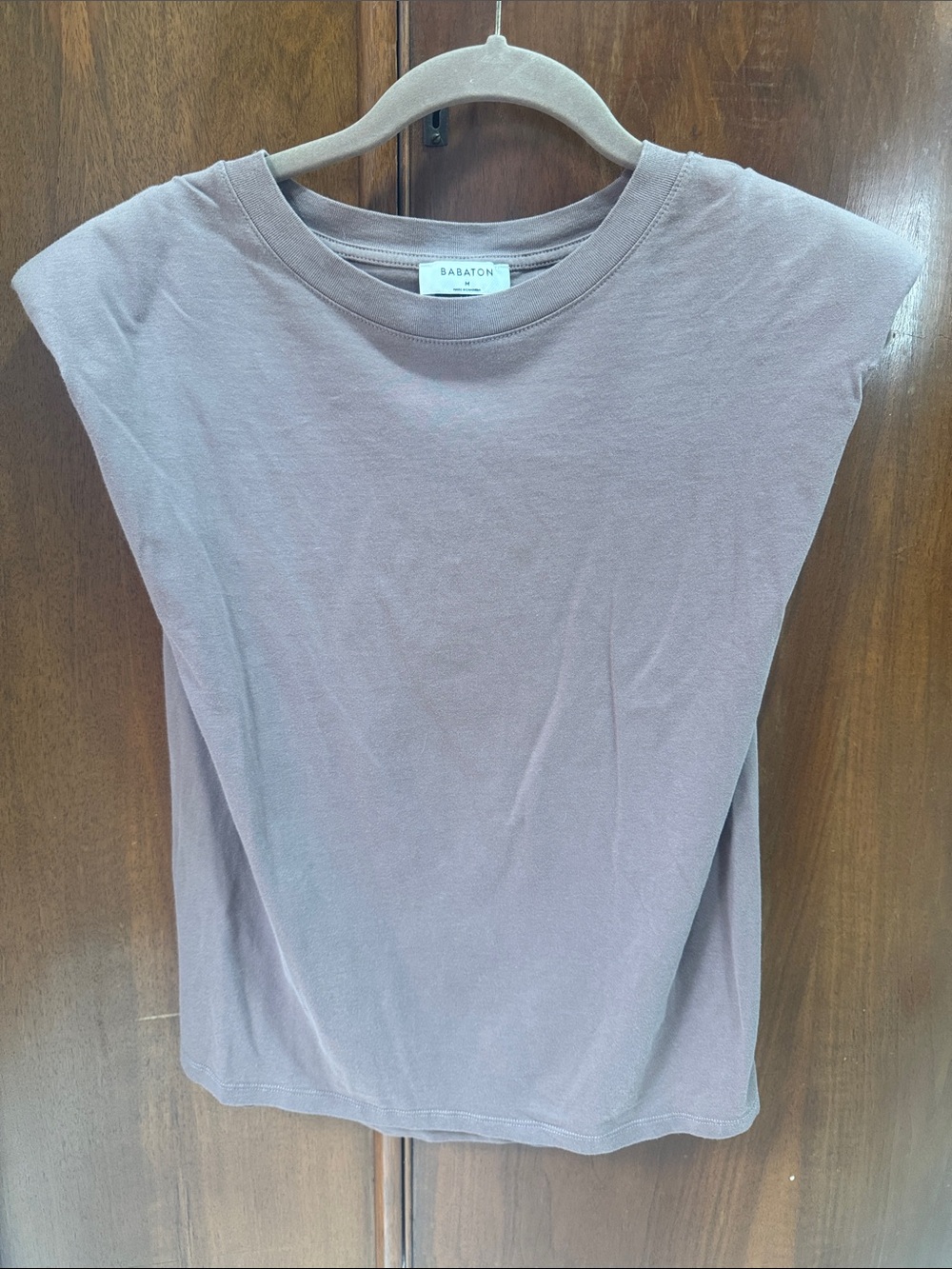 Babaton Mauve Cap-Sleeve Crewneck Tee